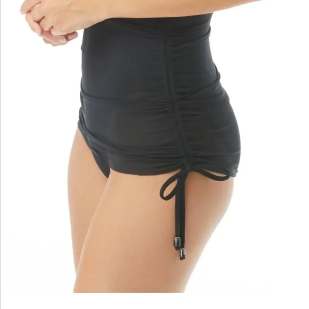 Carmen Marc Valvo Mesh Overlay One Piece Swimdress